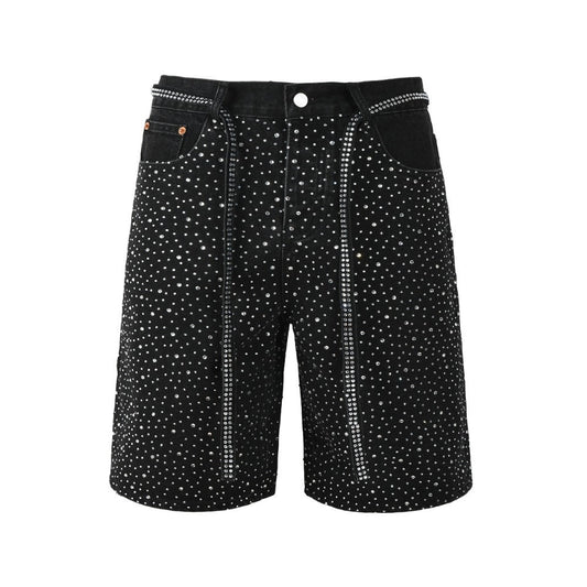 Starry Full Rhinestone Belt Denim Shorts - Thrashink