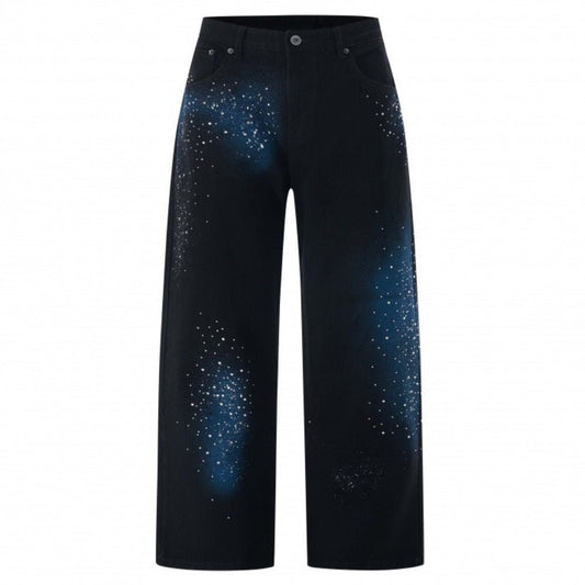Starry Sky Rhinestone - Embellished Jeans - Thrashink
