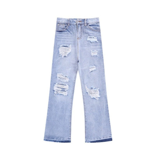 Street Flared Distressed Jeans - Thrashink