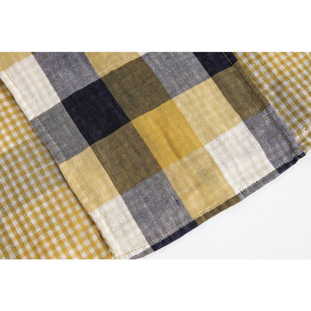 Stripe Paneled Plaid Casual Shirt - Thrashink