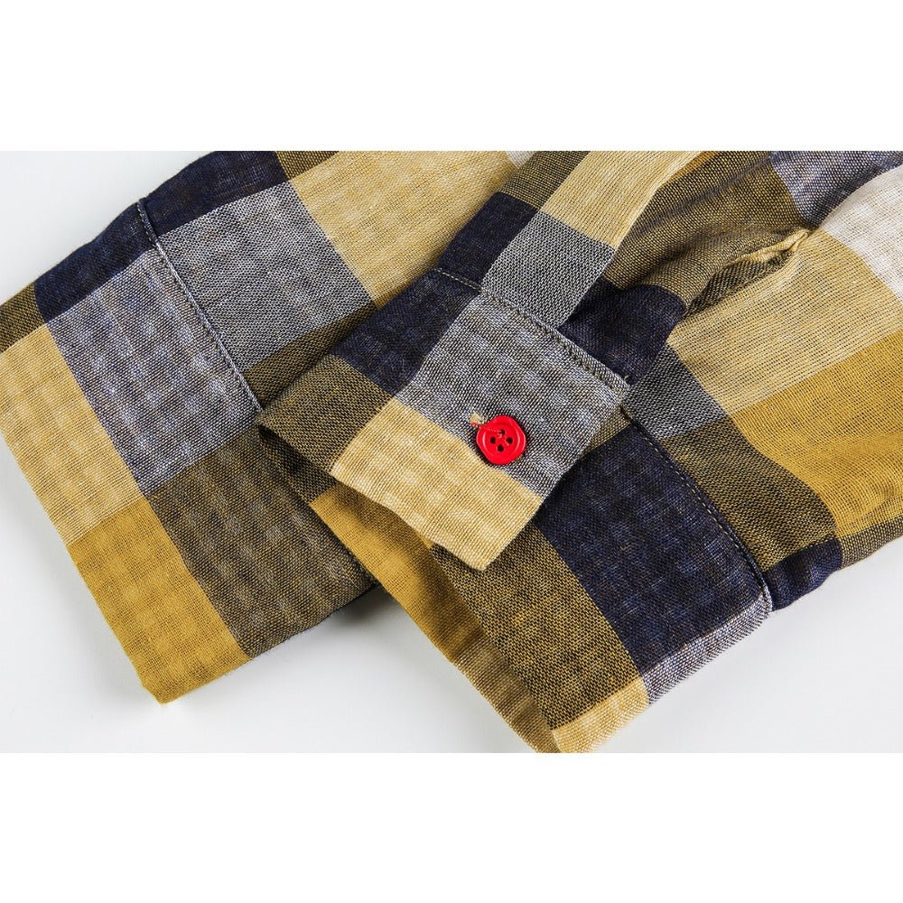 Stripe Paneled Plaid Casual Shirt - Thrashink