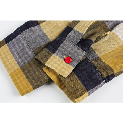 Stripe Paneled Plaid Casual Shirt - Thrashink