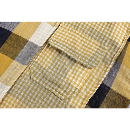 Stripe Paneled Plaid Casual Shirt - Thrashink