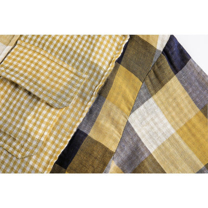 Stripe Paneled Plaid Casual Shirt - Thrashink