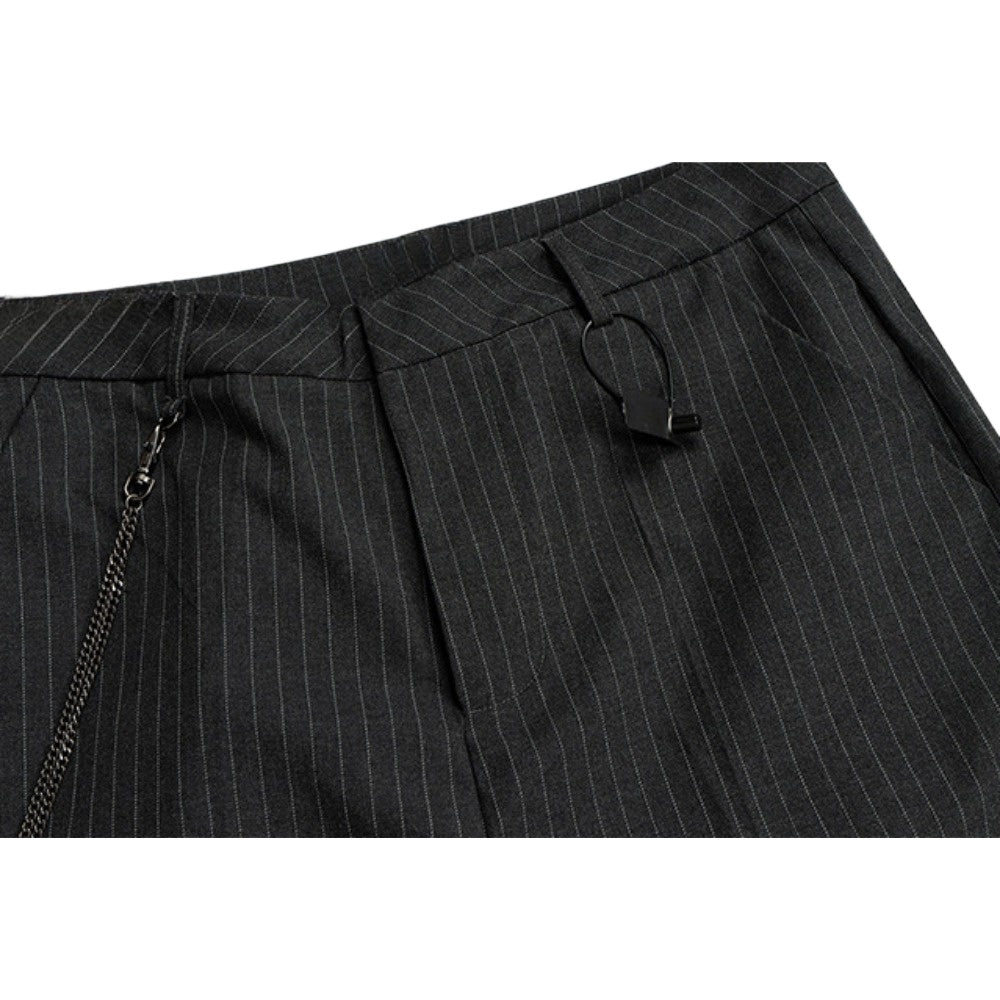 Striped Chain Drape Jeans - Thrashink