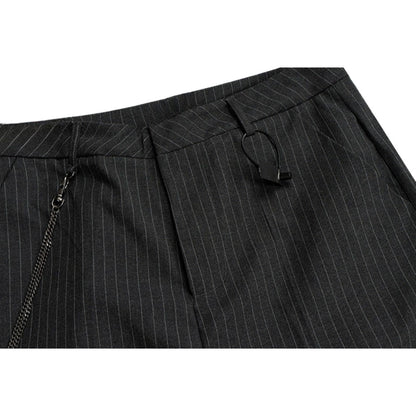 Striped Chain Drape Jeans - Thrashink