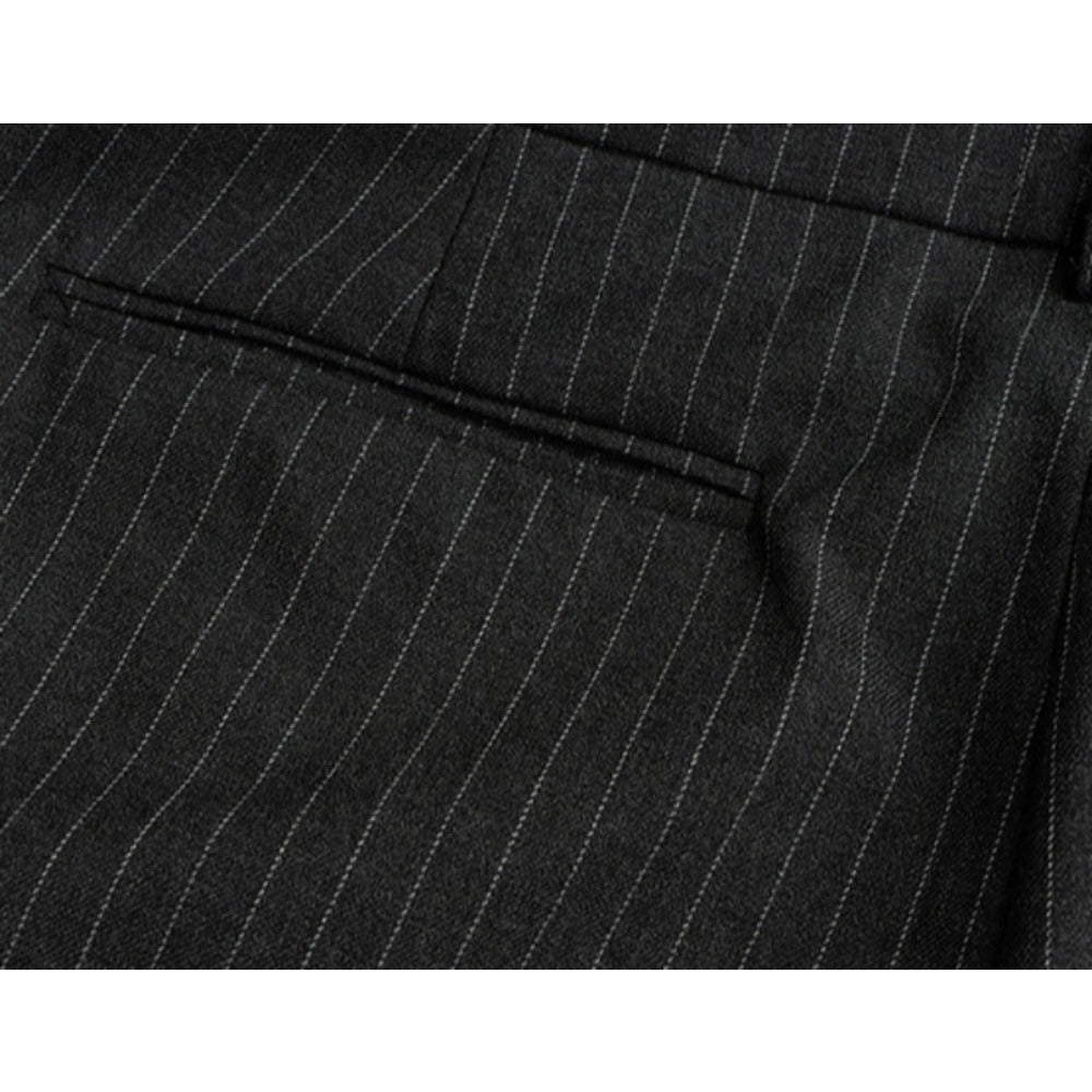 Striped Chain Drape Jeans - Thrashink