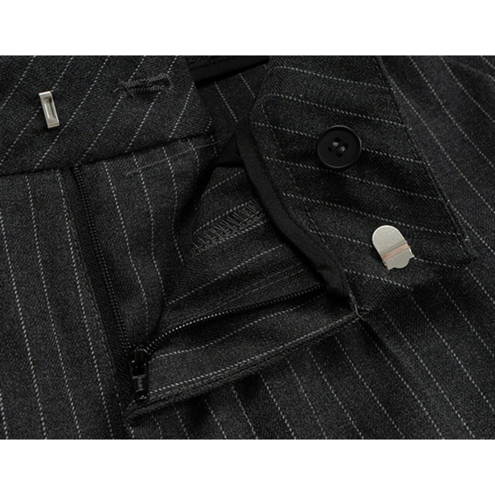 Striped Chain Drape Jeans - Thrashink