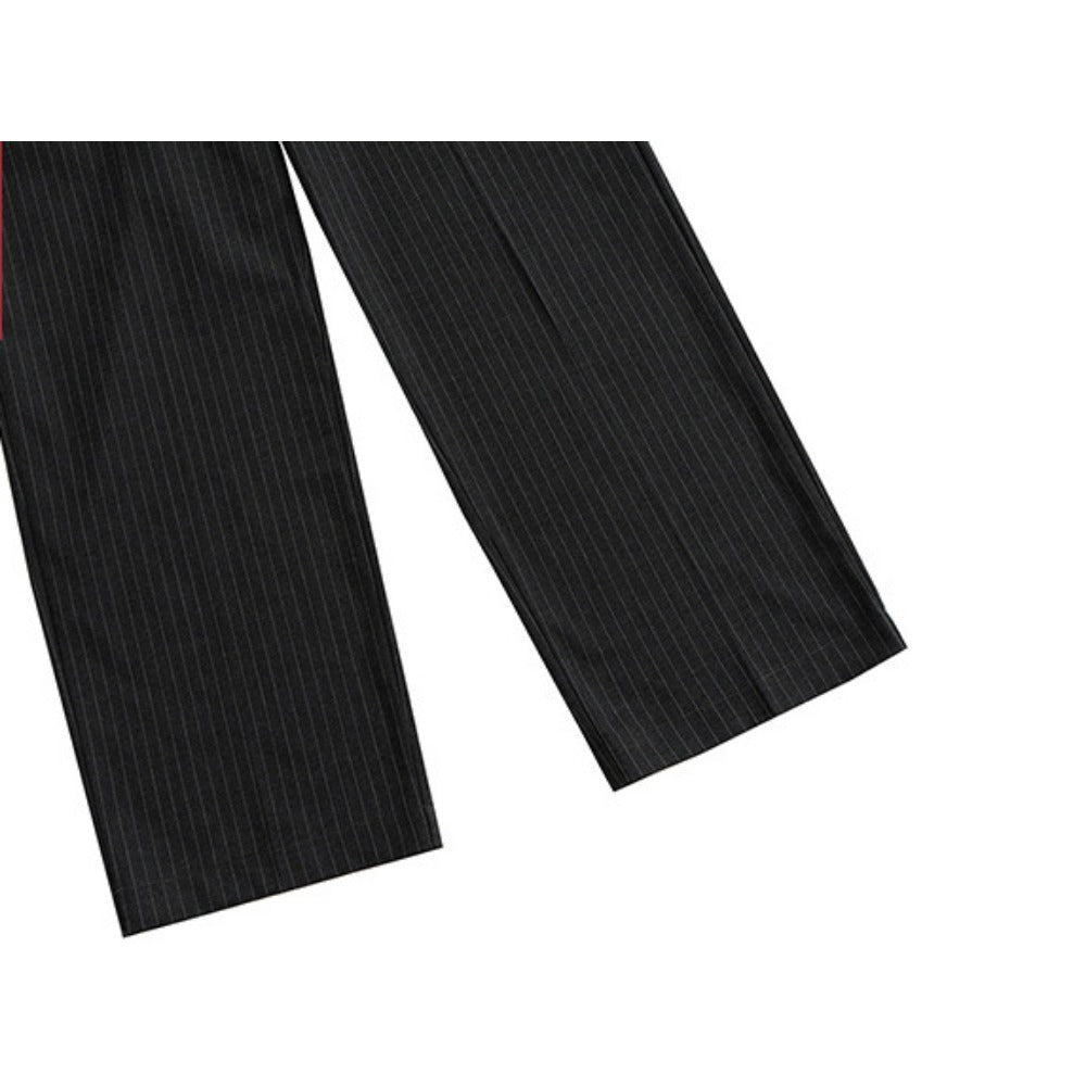 Striped Chain Drape Jeans - Thrashink