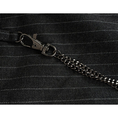 Striped Chain Drape Jeans - Thrashink