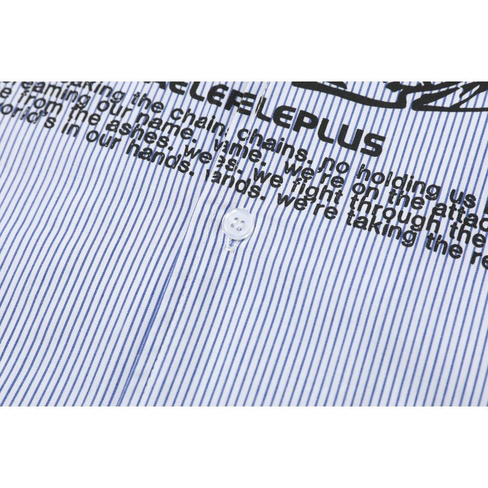 Striped Rock Print Shirt - Thrashink