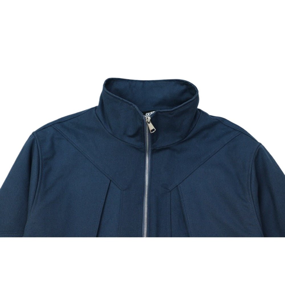 Structured Stand - up Collar Bomber Jacket - Thrashink