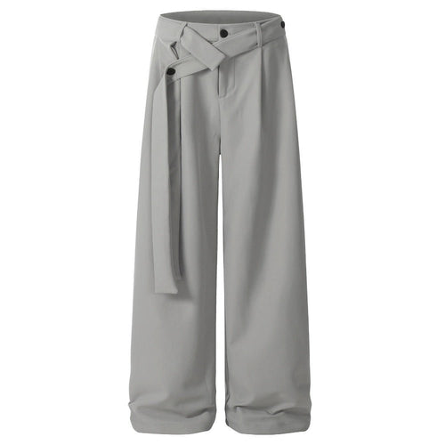 Stylish Belted Wide - Leg Pants - Thrashink