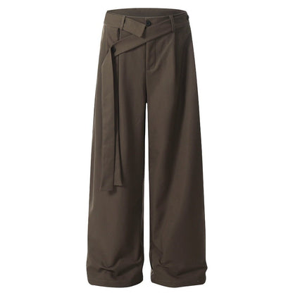 Stylish Belted Wide - Leg Pants - Thrashink