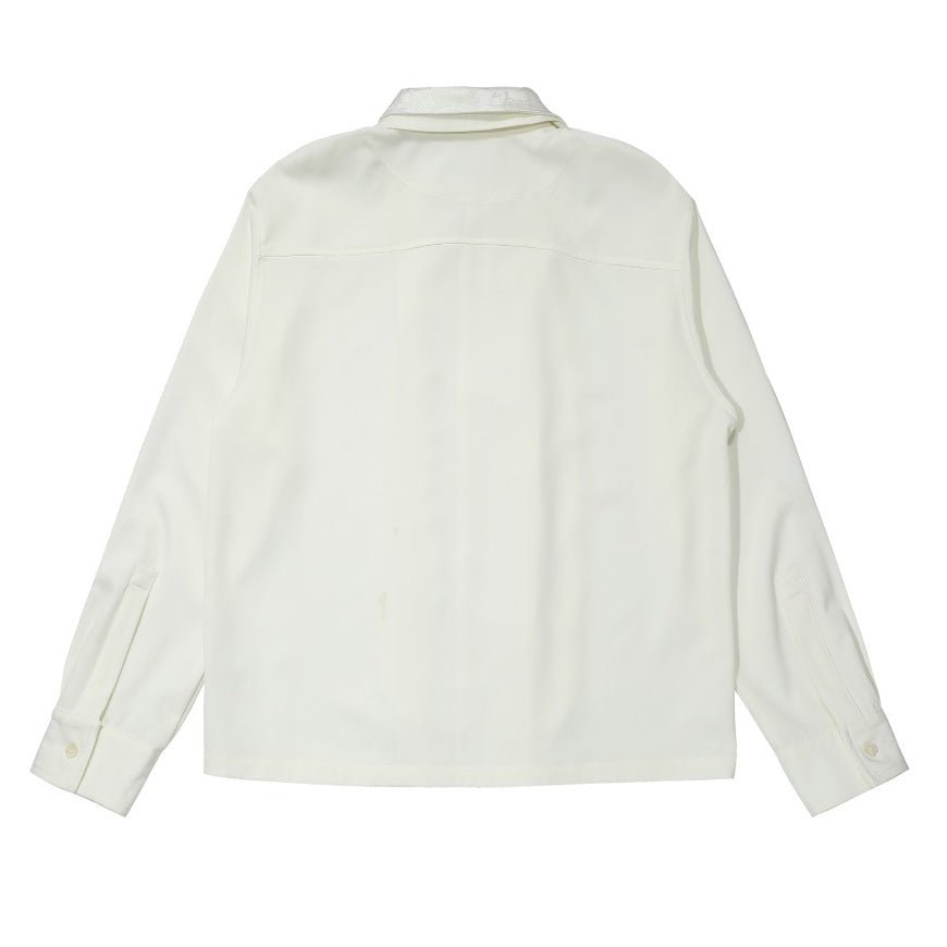 Subtle Pattern Layered Shirt Jacket - Thrashink