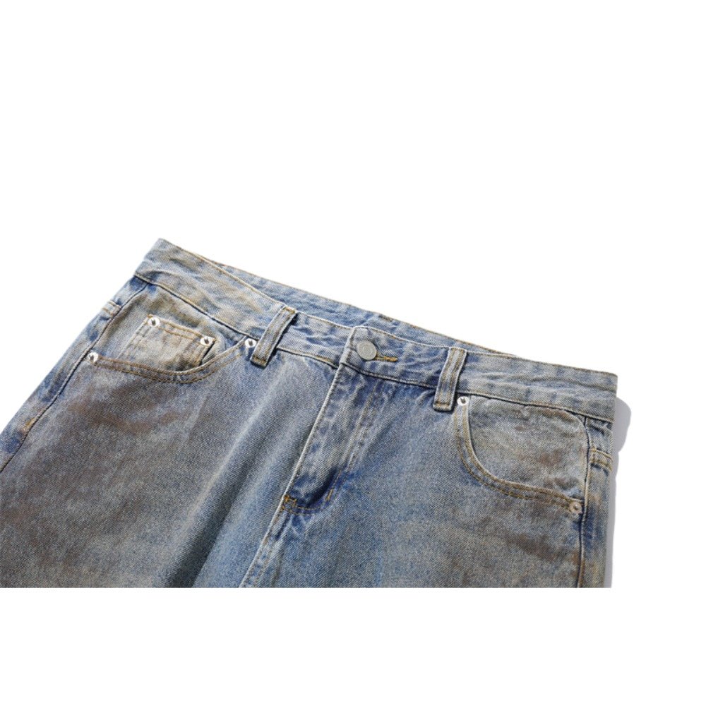 Tarnished Ripped Wide - Leg Jeans - Thrashink