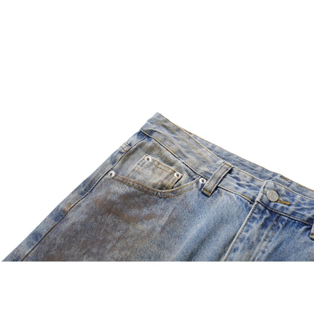 Tarnished Ripped Wide - Leg Jeans - Thrashink