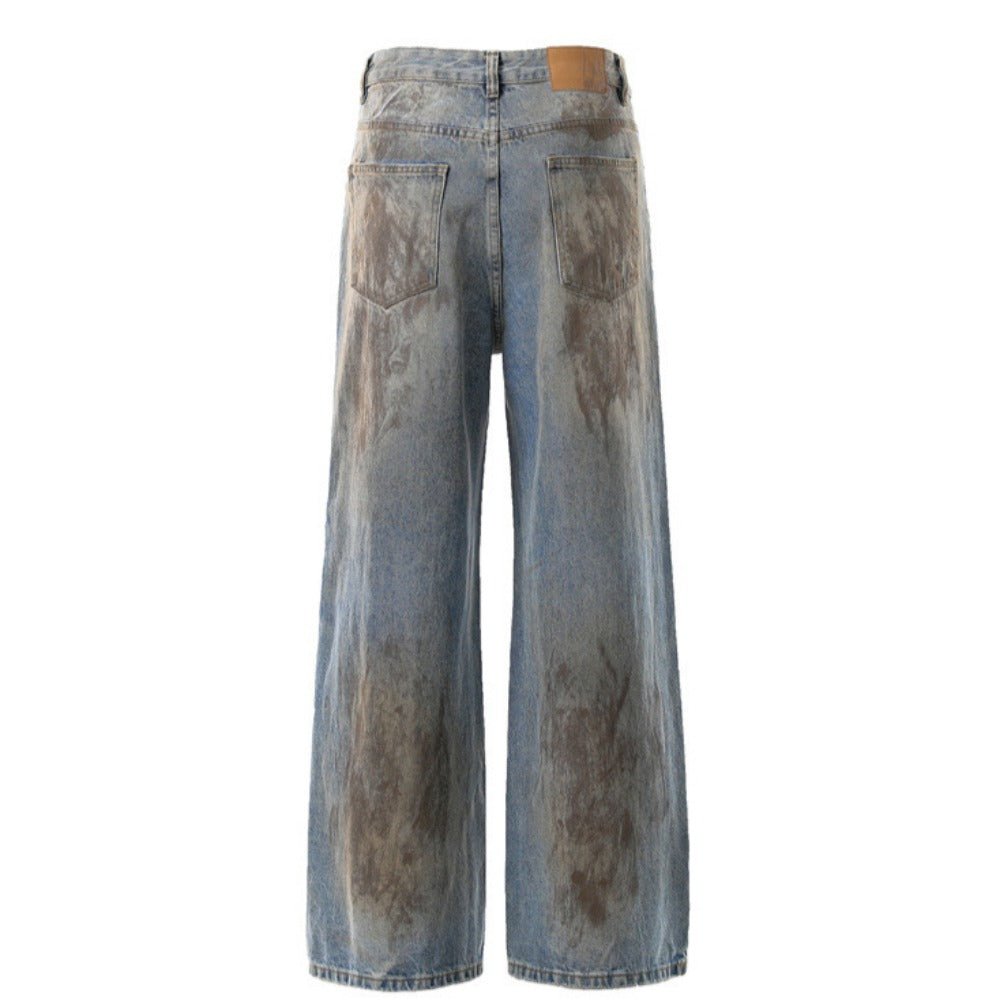 Tarnished Ripped Wide - Leg Jeans - Thrashink