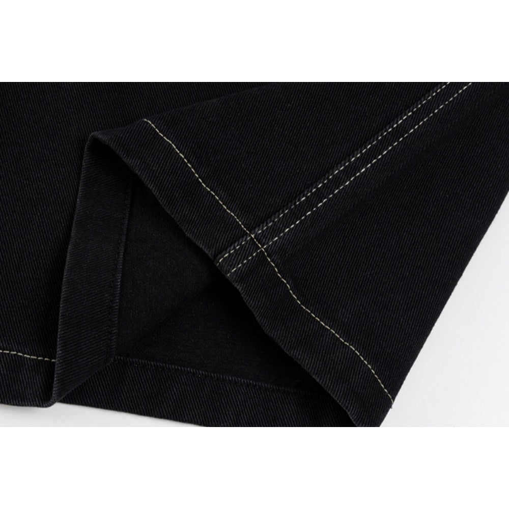 Tears Star Rhinestone Denim Shorts - Thrashink