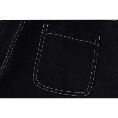 Tears Star Rhinestone Denim Shorts - Thrashink