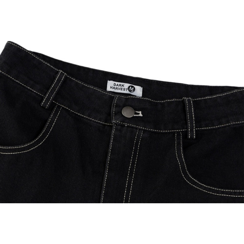 Tears Star Rhinestone Denim Shorts - Thrashink