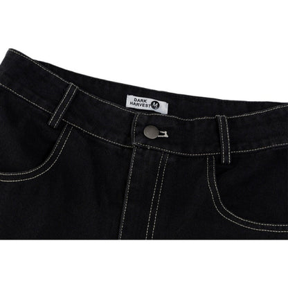 Tears Star Rhinestone Denim Shorts - Thrashink