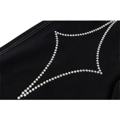 Tears Star Rhinestone Denim Shorts - Thrashink