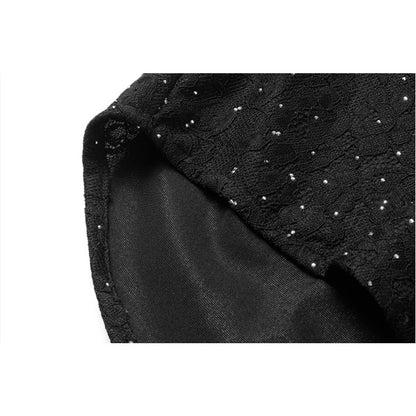 Textured Rhinestone Short Sleeve Shirt - Thrashink