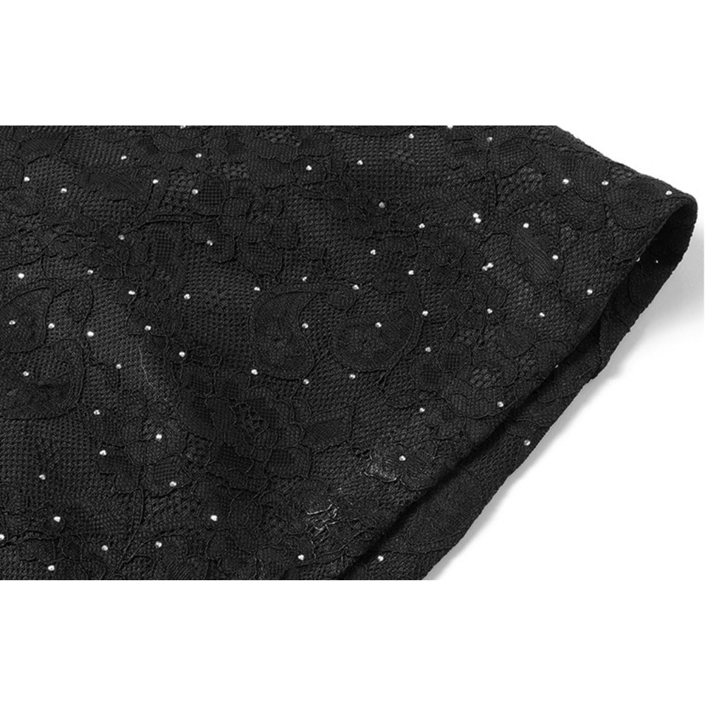 Textured Rhinestone Short Sleeve Shirt - Thrashink