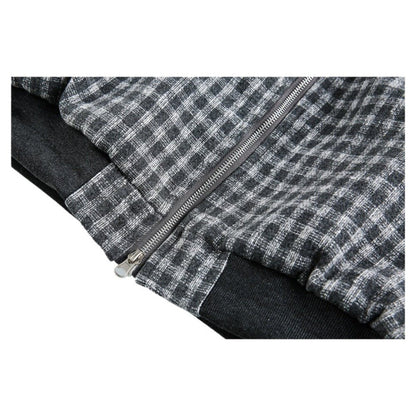 Thickened Cotton Plaid Hooded Zip - up Jacket - Thrashink