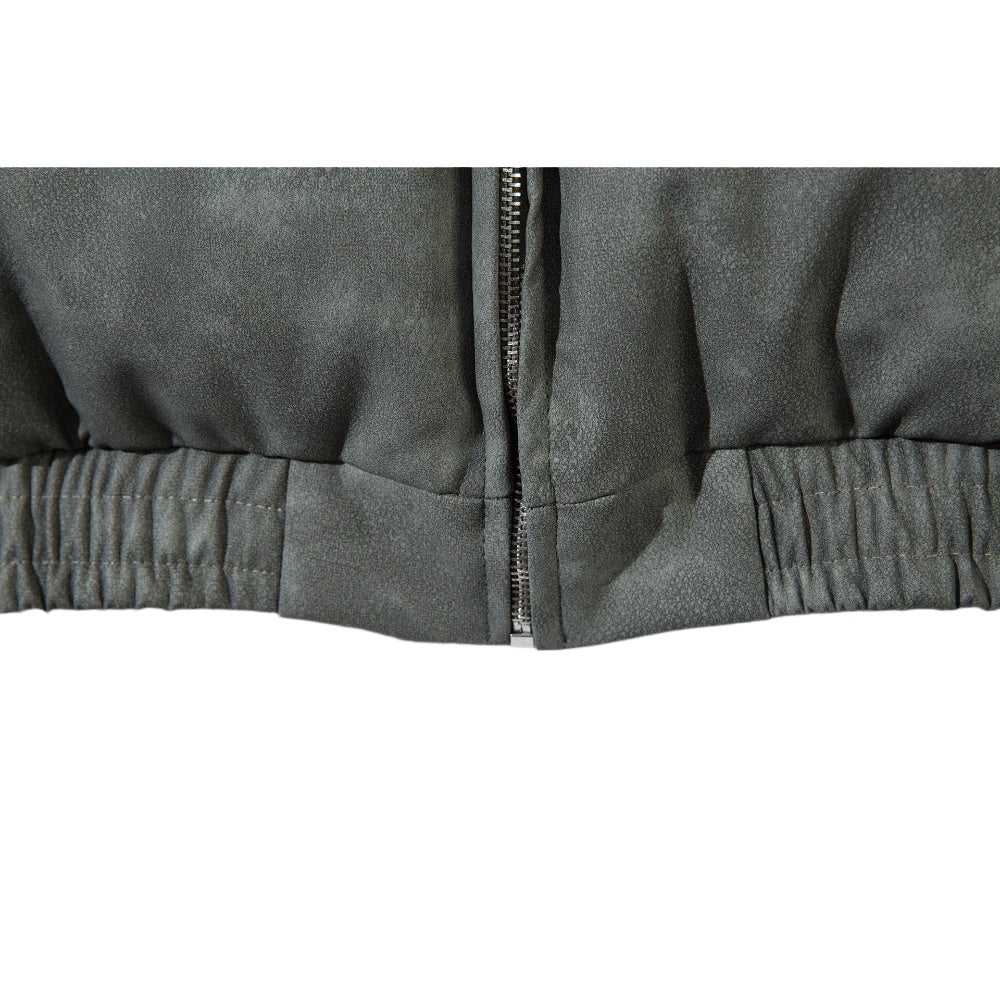 Thorn Embroidered Letter Padded Jacket - Thrashink