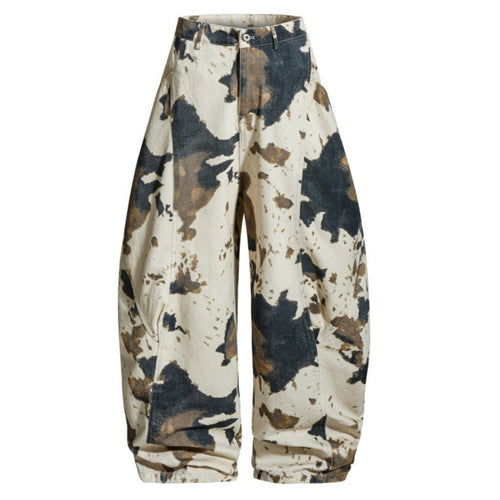 Tie - dye Cow Camouflage Wide - leg Pants - Thrashink