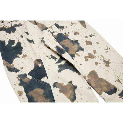 Tie - dye Cow Camouflage Wide - leg Pants - Thrashink