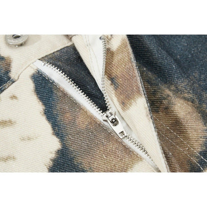 Tie - dye Cow Camouflage Wide - leg Pants - Thrashink