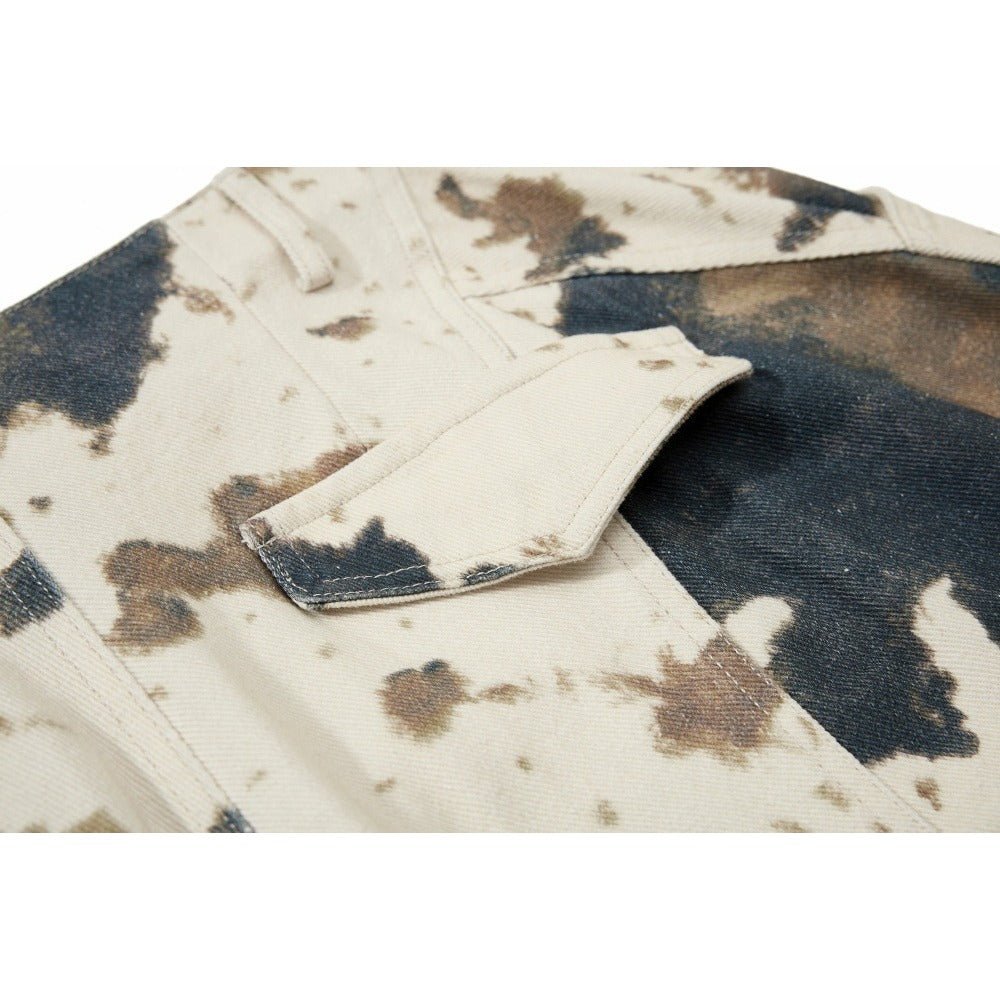 Tie - dye Cow Camouflage Wide - leg Pants - Thrashink