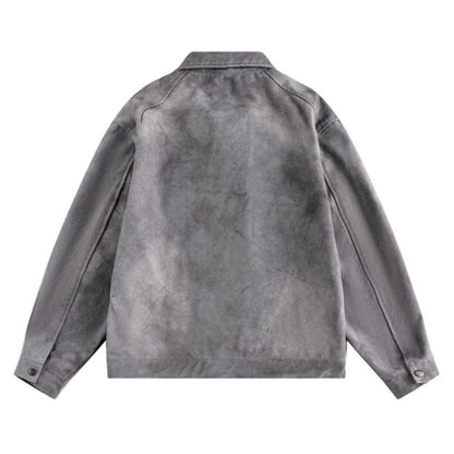 Tie - dyed Pocket Decoration Chore Jacket - Thrashink