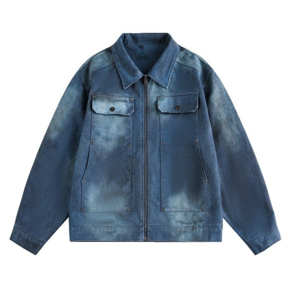 Tie - dyed Pocket Decoration Chore Jacket - Thrashink