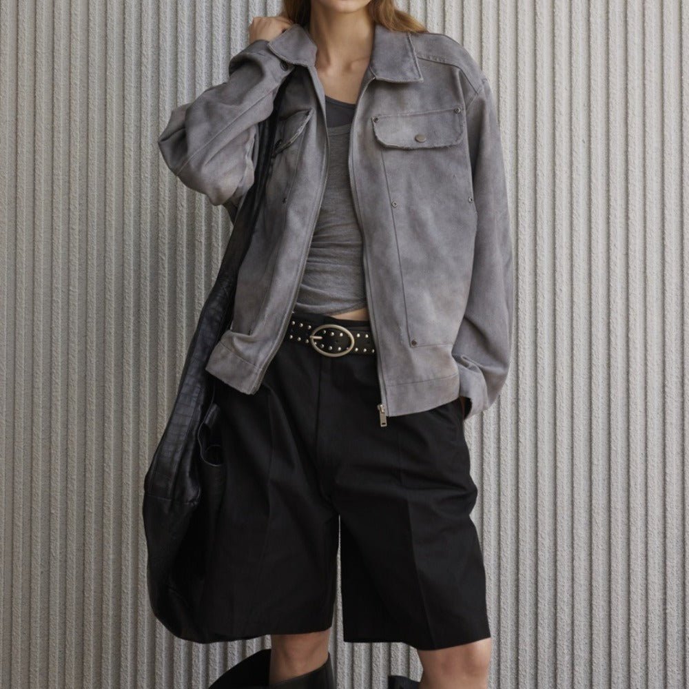 Tie - dyed Pocket Decoration Chore Jacket - Thrashink