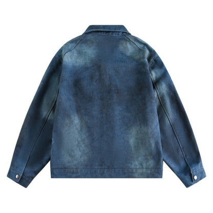 Tie - dyed Pocket Decoration Chore Jacket - Thrashink