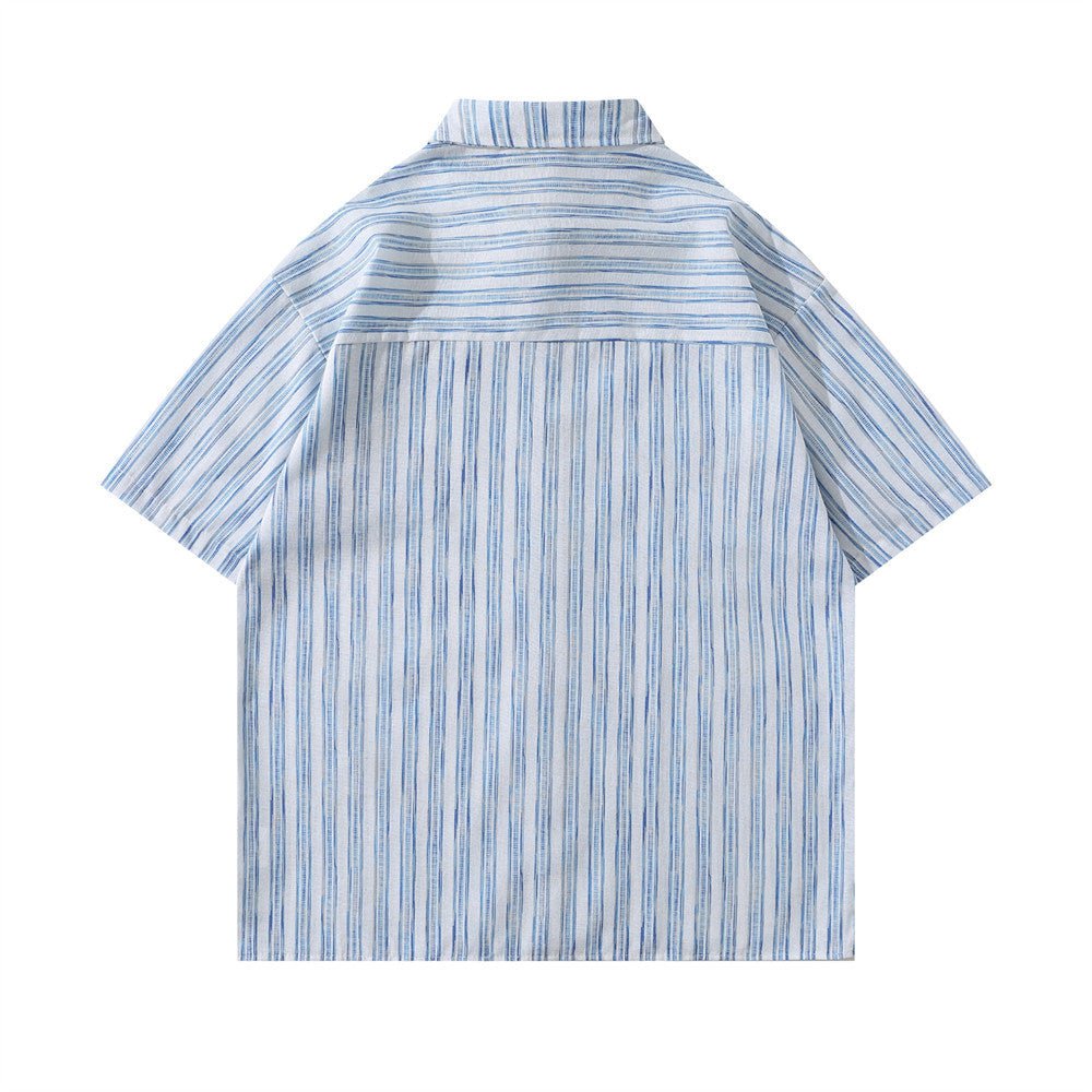 Tie Lapel Casual Short Sleeve Shirt - Thrashink