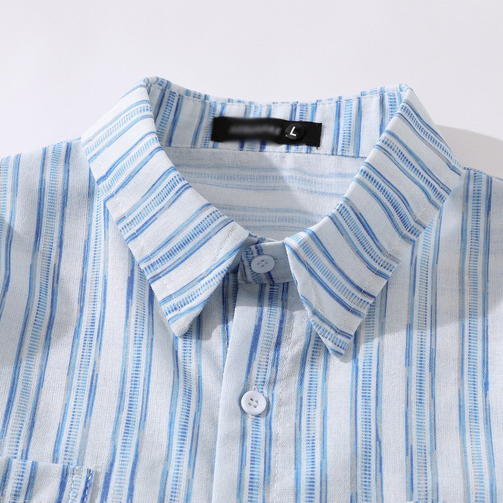 Tie Lapel Casual Short Sleeve Shirt - Thrashink