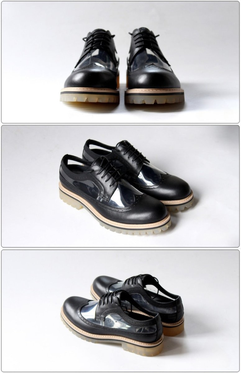 Transparent Cowhide Brogues - Thrashink