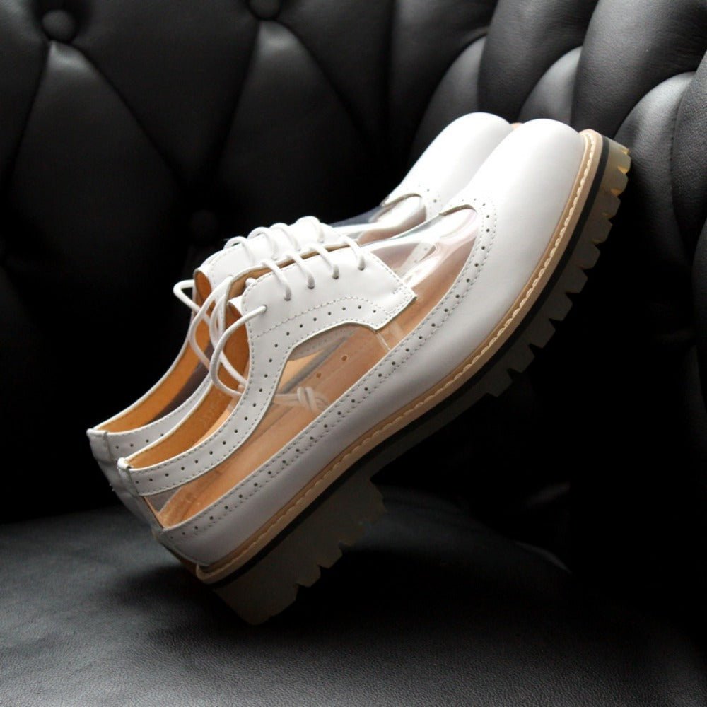 Transparent Cowhide Brogues - Thrashink