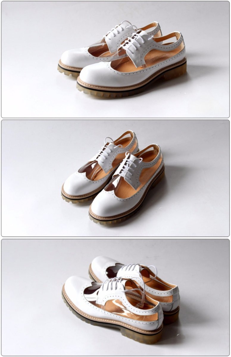 Transparent Cowhide Brogues - Thrashink