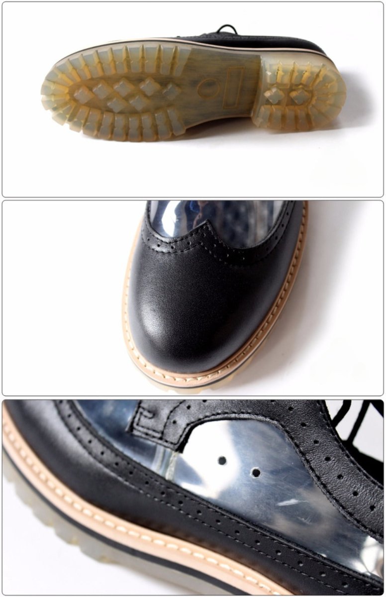 Transparent Cowhide Brogues - Thrashink