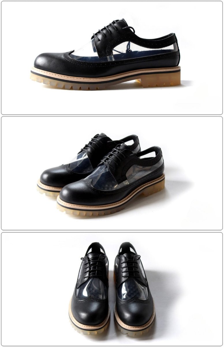Transparent Cowhide Brogues - Thrashink