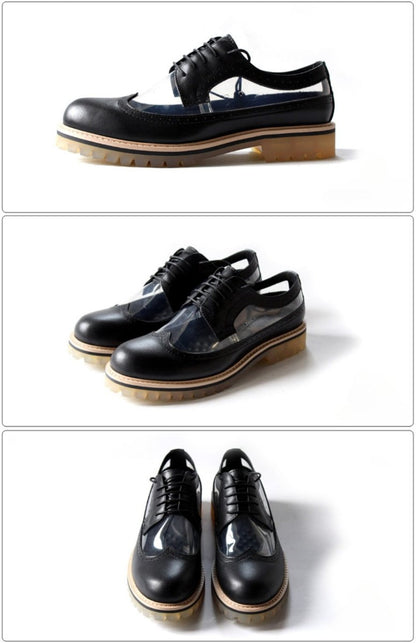 Transparent Cowhide Brogues - Thrashink