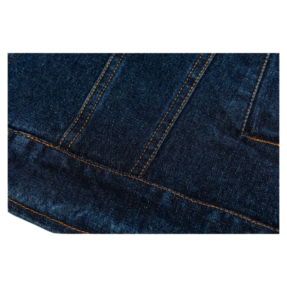 Turquoise Button Denim Jacket - Thrashink