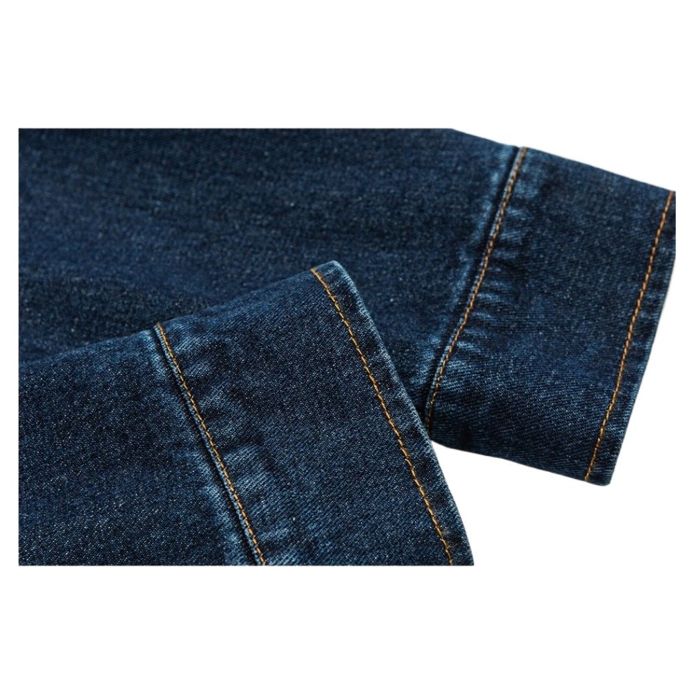 Turquoise Button Denim Jacket - Thrashink