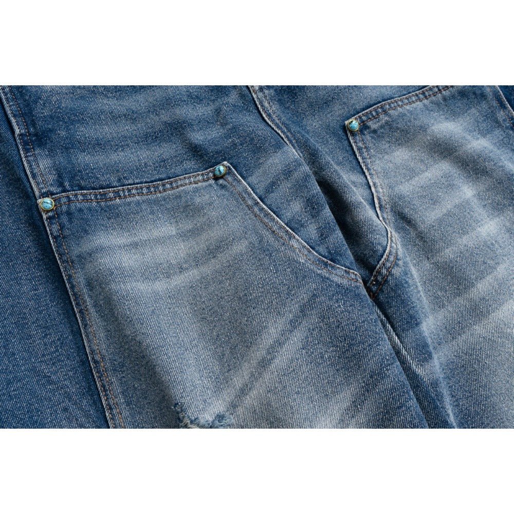 Turquoise Cargo Jeans - Thrashink